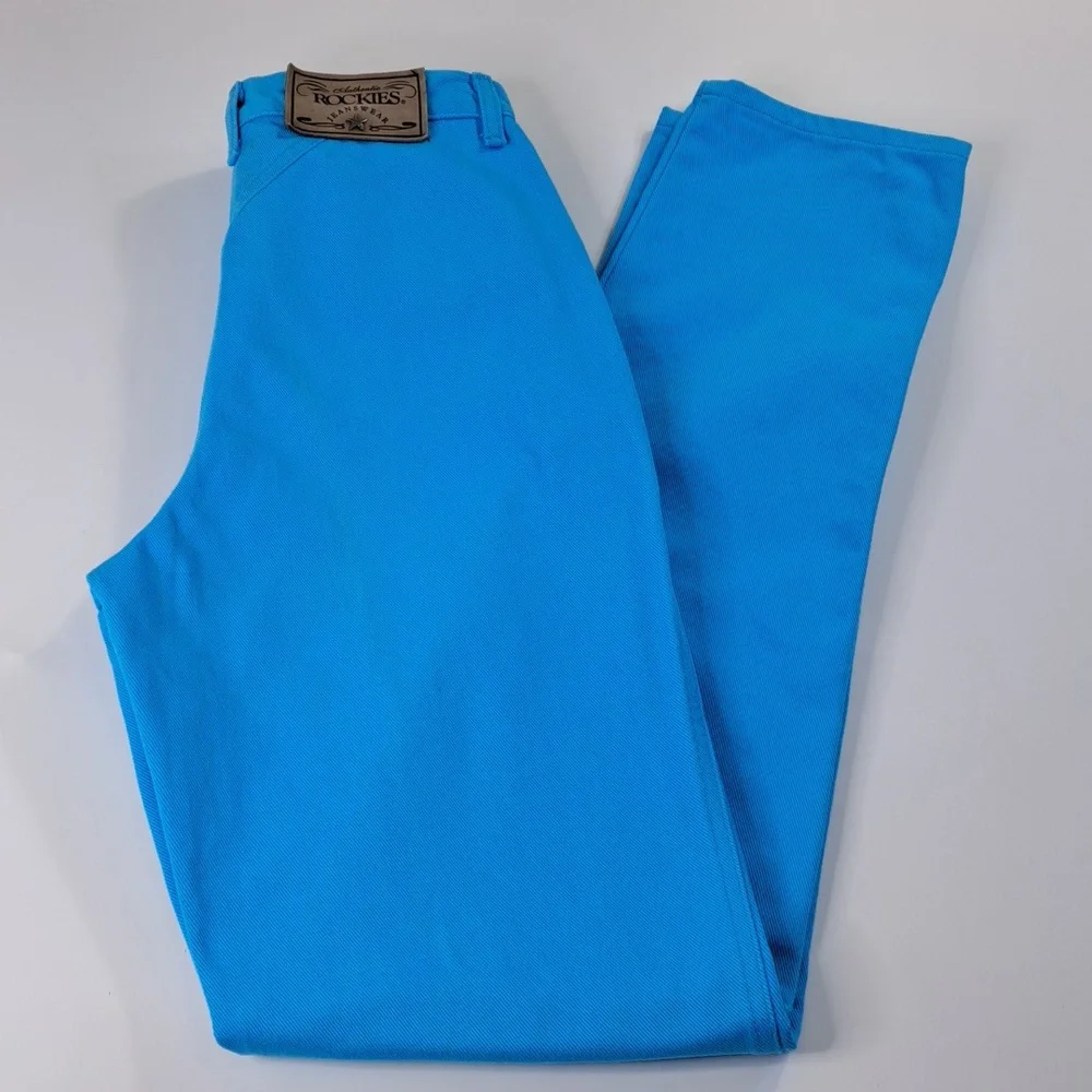 Rockies Robin Egg Blue High-Rise Western Jeans Waist 26" Inseam 37 - Picture 5 of 16